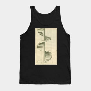 Vintage Architecture, Spiral Staircase Stairs by Henricus Hondius Tank Top